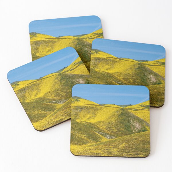 Item preview,  Rolling hills of Carrizo Plain National Monument during spring wildflower Super Bloom season designed and sold by mkopka.