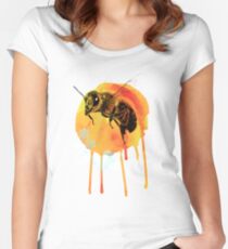Honey bee watercolour Women's Fitted Scoop T-Shirt