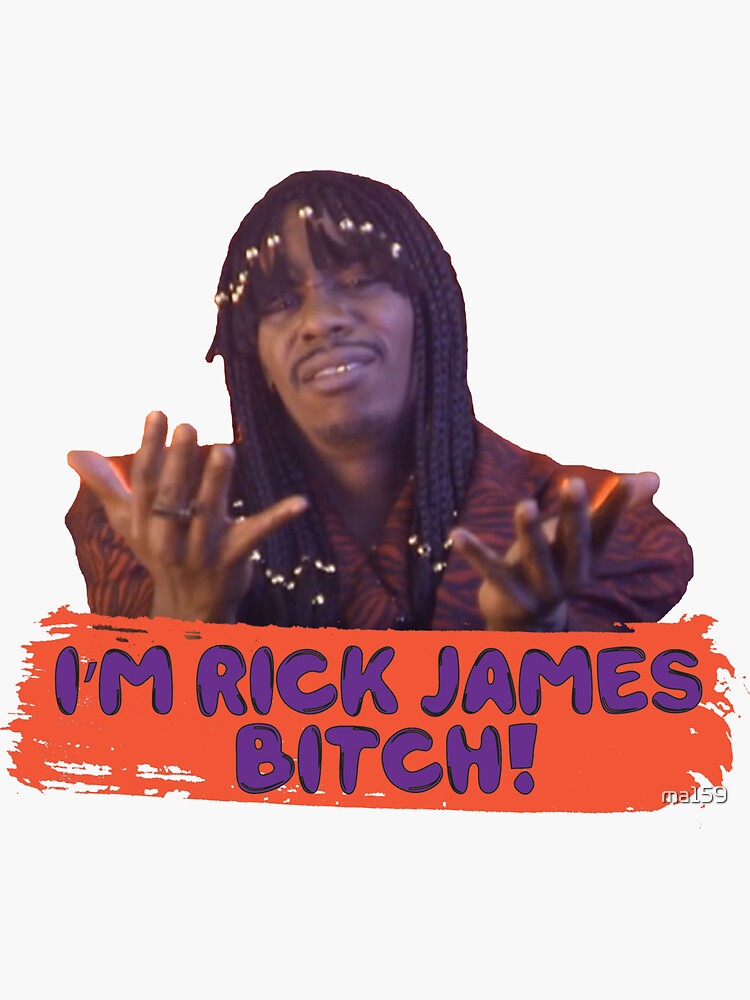 "Rick James (Dave Chappelle)" Sticker for Sale by ma159  Redbubble