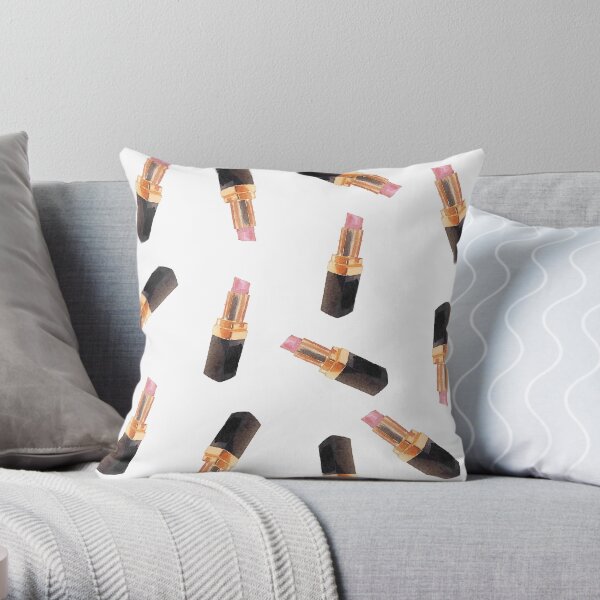 Lipstick No.1 | Watercolor Designer Pattern—Fashion/Style/Pretty/Hipster/Trendy Throw Pillow