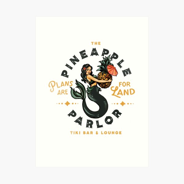 Pinup Girl Mermaid: The Pineapple Parlor Art Print