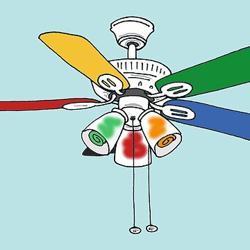 Artwork thumbnail, Rainbow Ceiling Fan by idrawhumans