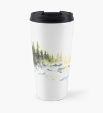 Evergreen Landscape Watercolour Painting Travel Mug