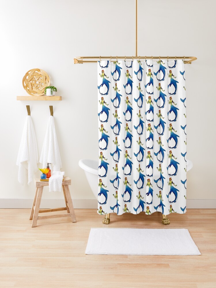 Shark Tail Mermaid Shower Curtain By Rorlanigan Redbubble