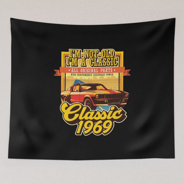 Item preview, Classic 1969 I'm not old I'm a classic, all original parts funny vintage 50th Birthday gift for women and men designed and sold by Scoopivich.