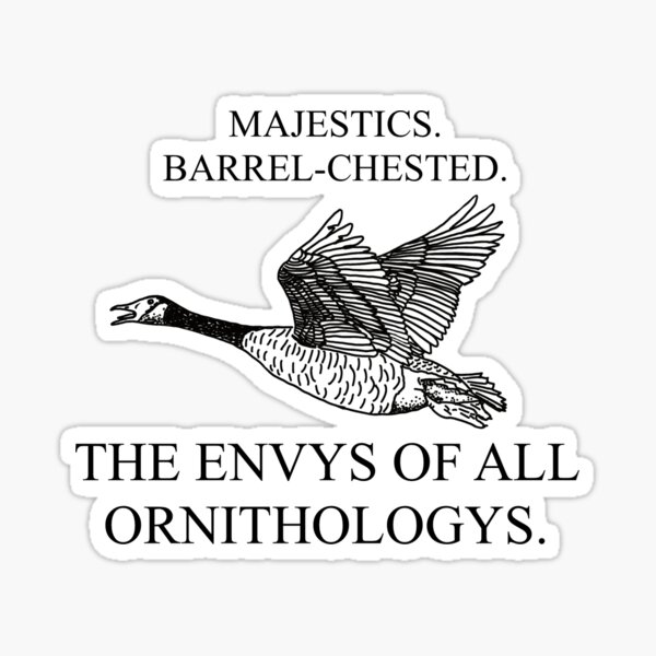 The Envys of All Ornithologys - black Sticker