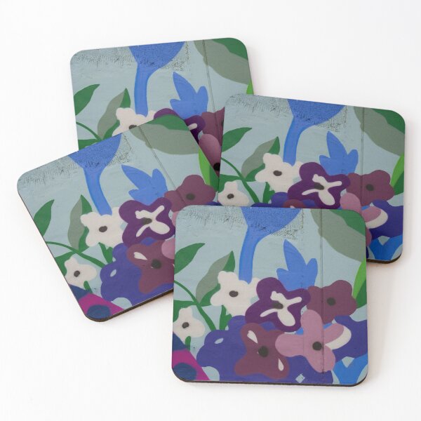 Item preview, Floral Mural in Bluetones designed and sold by LizAlbroPhotos.