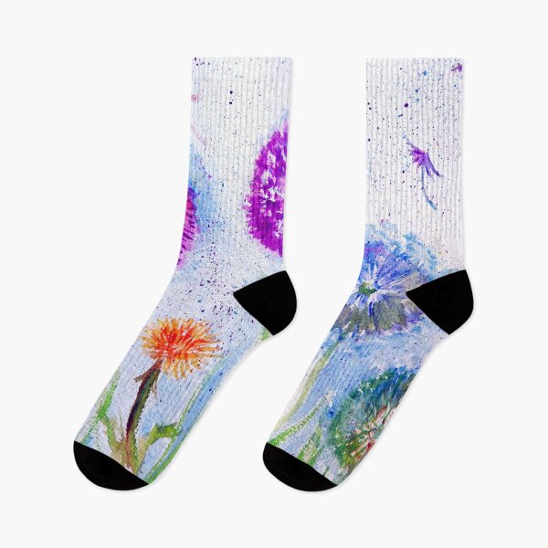 Item preview, watercolor dandelions, colorful dandelions designed and sold by Stephanie  Skeem.