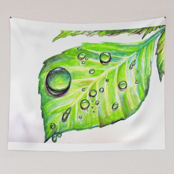Item preview, tropical leaf with water droplets watercolor  designed and sold by Stephanie  Skeem.