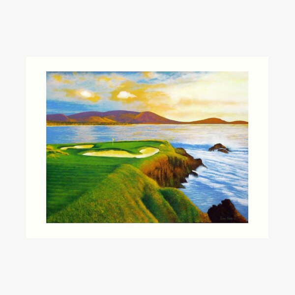 Beautiful acrylic on canvas of the 7th hole at Pebble Beach Art Print