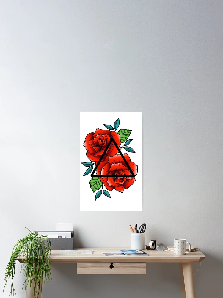 Thumbnail 2 of 3, Poster, Geometric Roses. designed and sold by Hayden Farrugia.