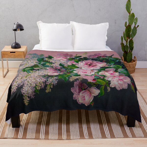 Item preview, Flowers in pink and white on pink background from antique presentation designed and sold by Kyle Hamar.