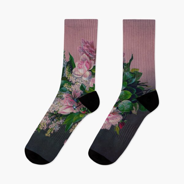 Item preview, Flowers in pink and white on pink background from antique presentation designed and sold by Kyle Hamar.