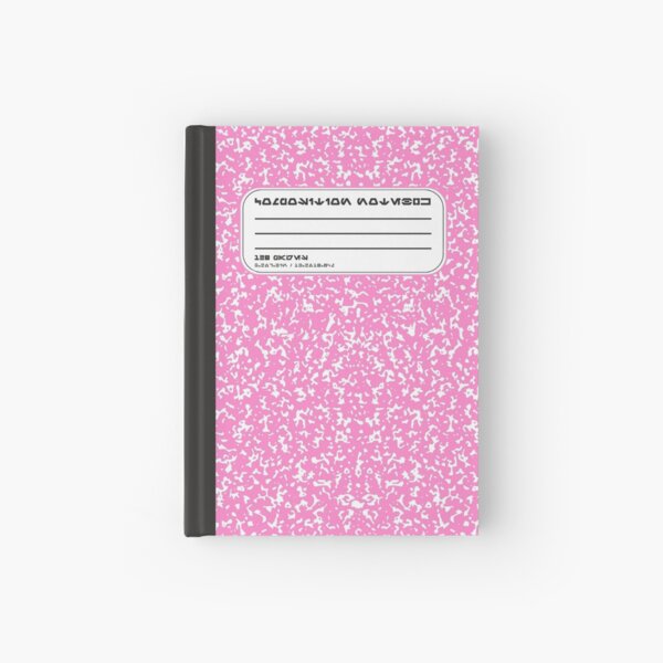 Vista previa del artículo con la obra «Cuaderno de composición rosa Aurebesh», diseñado y vendido por GroovyRaffRaff.