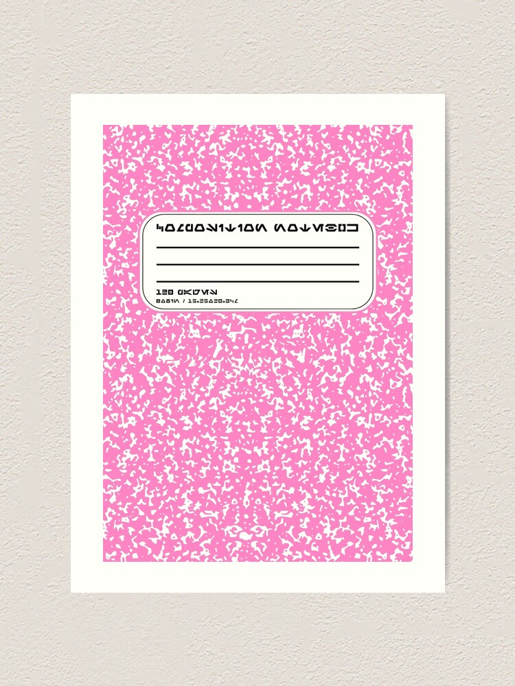 Pink Aurebesh Composition Notebook