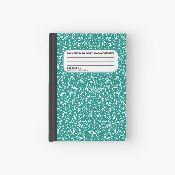 Vista previa del artículo con la obra «Cuaderno de composición verde Aurebesh», diseñado y vendido por GroovyRaffRaff.
