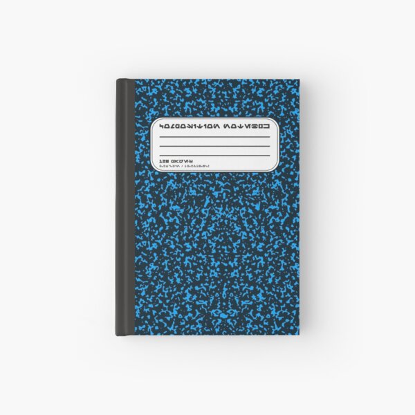 Vista previa del artículo con la obra «Cuaderno de composición Aurebesh negro y azul», diseñado y vendido por GroovyRaffRaff.