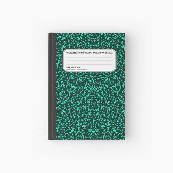 Vista previa del artículo con la obra «Cuaderno de composición Aurebesh negro y verde», diseñado y vendido por GroovyRaffRaff.