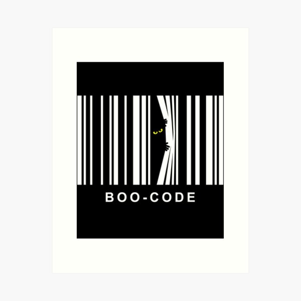 Item preview, Boo Code Funny Halloween Barcode Scary Eyes Monster designed and sold by Teeleo.