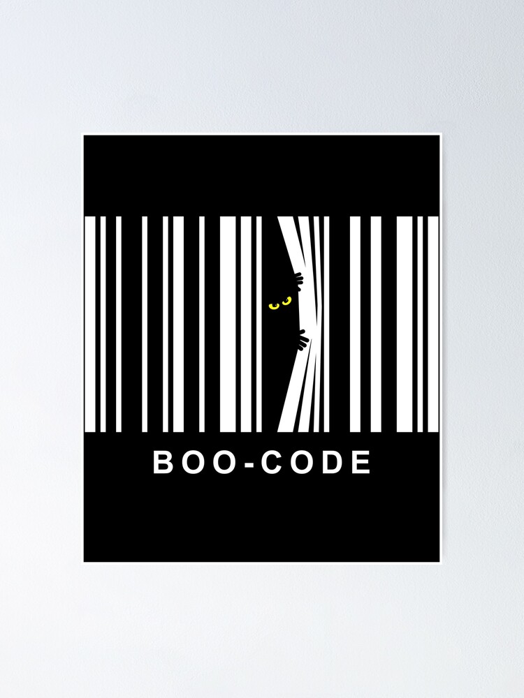 "Boo Code Funny Halloween Barcode Scary Eyes Monster" Poster for Sale by Teeleo Redbubble