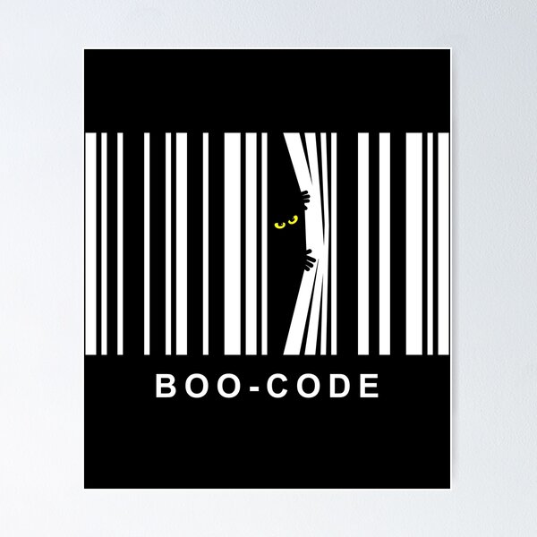 Item preview, Boo Code Funny Halloween Barcode Scary Eyes Monster designed and sold by Teeleo.