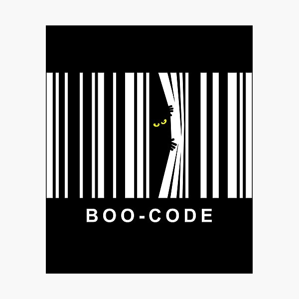 Item preview, Boo Code Funny Halloween Barcode Scary Eyes Monster designed and sold by Teeleo.