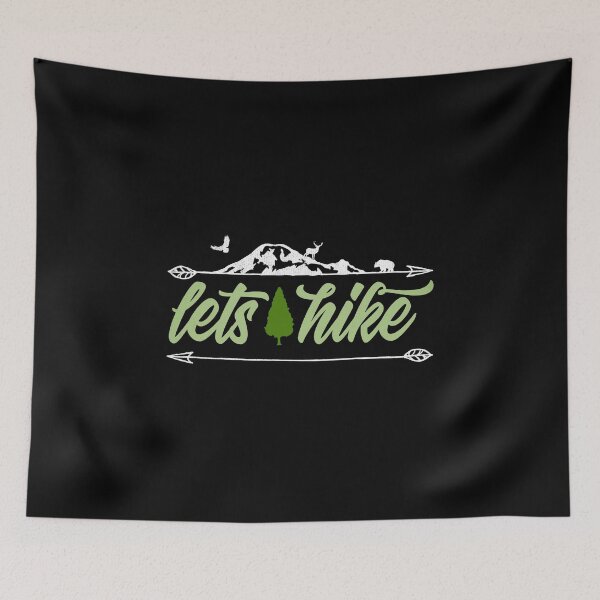 Item preview, Vintage Script Lets Hike Hiking Nature Tree Classic designed and sold by ripsydesigns.