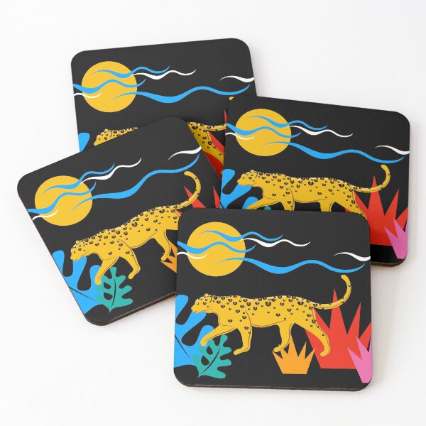 Item preview, Walking Leopard Illustration ( black background ) designed and sold by Adam Regester.