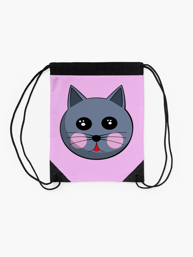 Mochila saco for Sale con la obra «Cartoon Cat Face» de