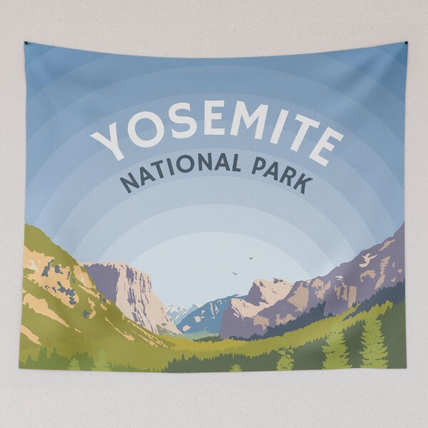 Item preview, Yosemite National Park, Retro Postcard Style Design designed and sold by crispy-prints.