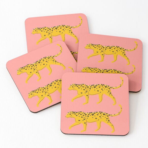 Item preview, Leopard Pair ( coral background ) designed and sold by Adam Regester.