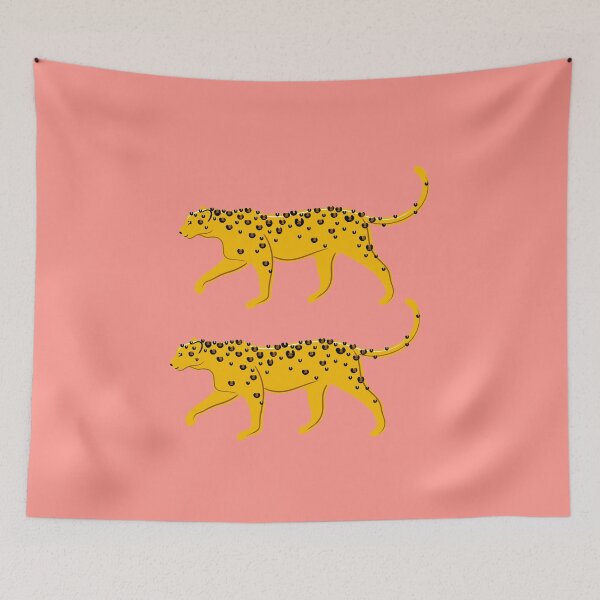 Item preview, Leopard Pair ( coral background ) designed and sold by Adam Regester.