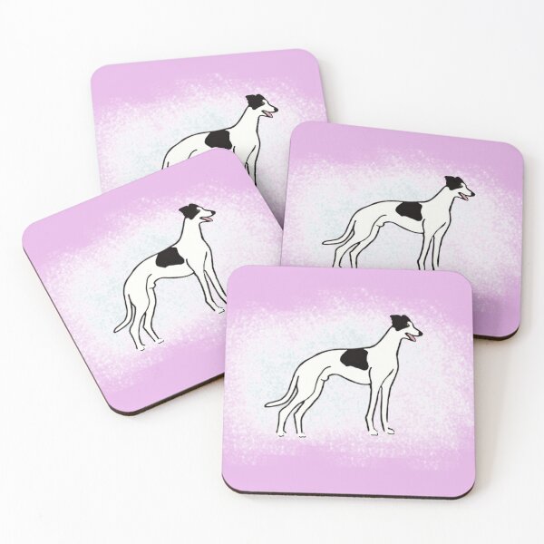 Grey Hound Dogs Racing Set of 4 Coasters