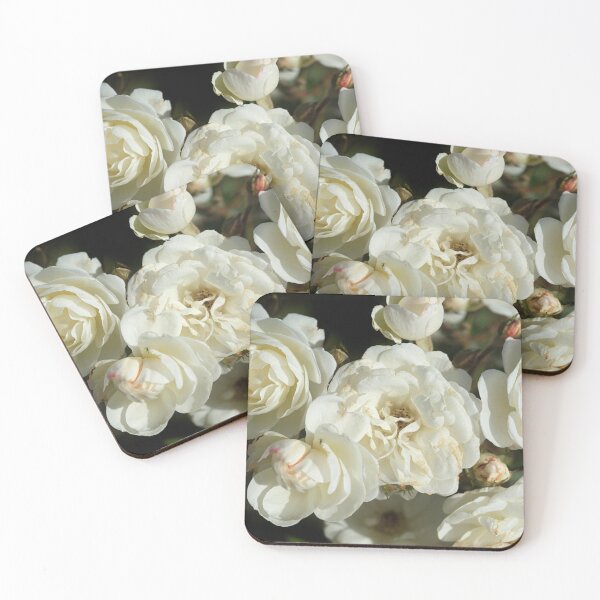Item preview, white roses on black background designed and sold by olena2552.