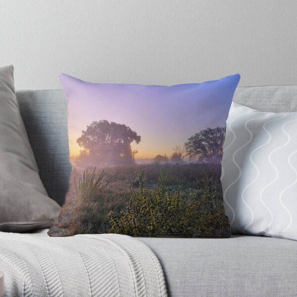 Foggy late summer Throw Pillow