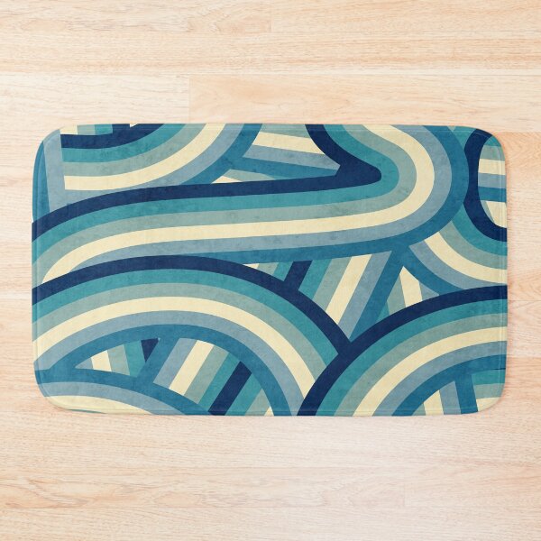Item preview, Vintage Faded 70's Style Blue Rainbow Stripes designed and sold by itsjensworld.