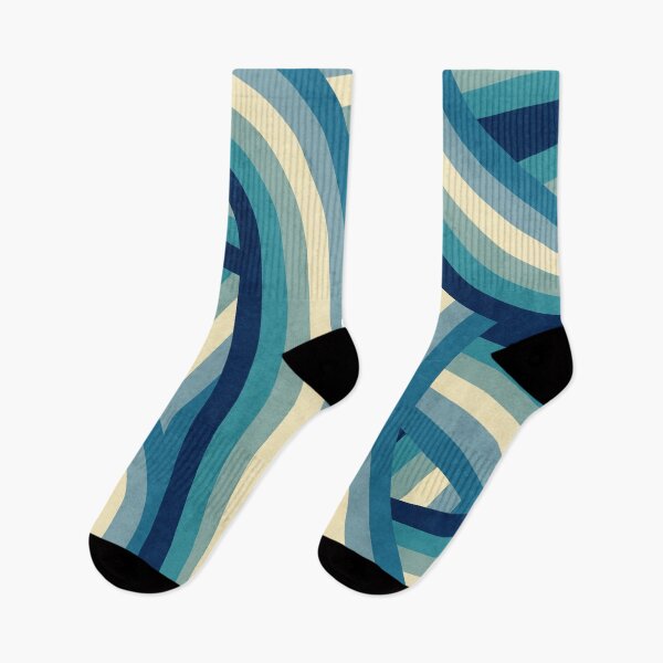 Item preview, Vintage Faded 70's Style Blue Rainbow Stripes designed and sold by itsjensworld.