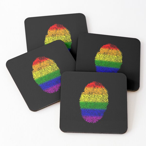Item preview, Rainbow Flag Fingerprint Lesbian Gay Bisexual Transgender designed and sold by Creekman Designs.