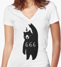 Black Bear Metal Fitted V-Neck T-Shirt