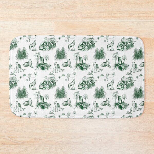Item preview, Eurasian Wolf Toile Pattern (Green) designed and sold by illucalliart.