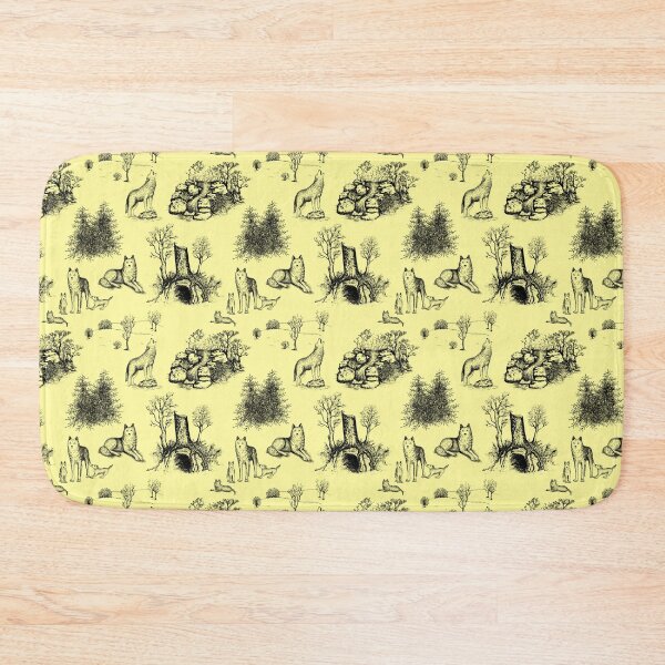 Item preview, Eurasian Wolf Toile Pattern (Yellow and Black) designed and sold by illucalliart.