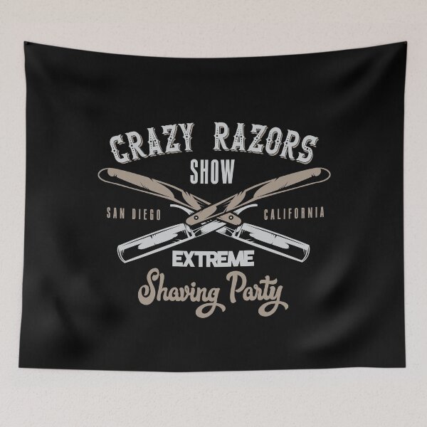 Item preview, BARBERSHOP RETRO LOGO CRAZY RAZORS T SHIRT GIFT PRESENT designed and sold by Timcito.