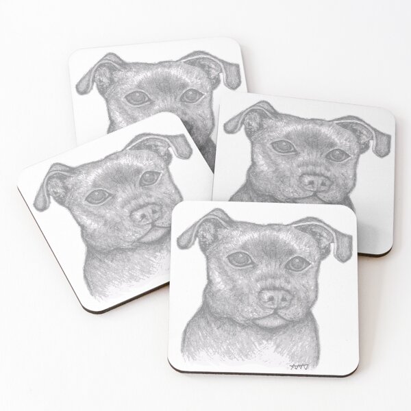 Item preview, Staffy Staffie Puppy Head Drawing designed and sold by amanda metalcat dodds.