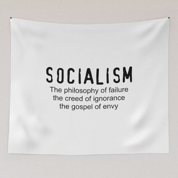 Item preview, Anti-Socialism - Winston Churchill Quote (Black) designed and sold by TheLastStand.