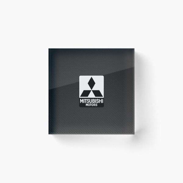 Item preview, Mitsubishi Motors Black & White Logo on Carbon Fiber Background – JDM Racing Design designed and sold by Road To Track.