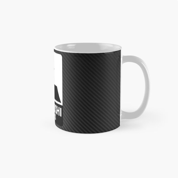 Item preview, Mitsubishi Motors Black & White Logo on Carbon Fiber Background – JDM Racing Design designed and sold by Road To Track.