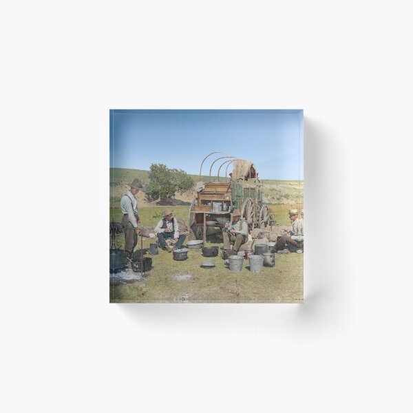 Item preview, Texas cowboys in 1900 — a chuckwagon lunch during a cattle roundup designed and sold by Sanna Dullaway.