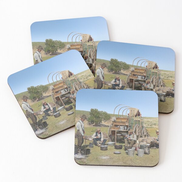 Item preview, Texas cowboys in 1900 — a chuckwagon lunch during a cattle roundup designed and sold by Sanna Dullaway.