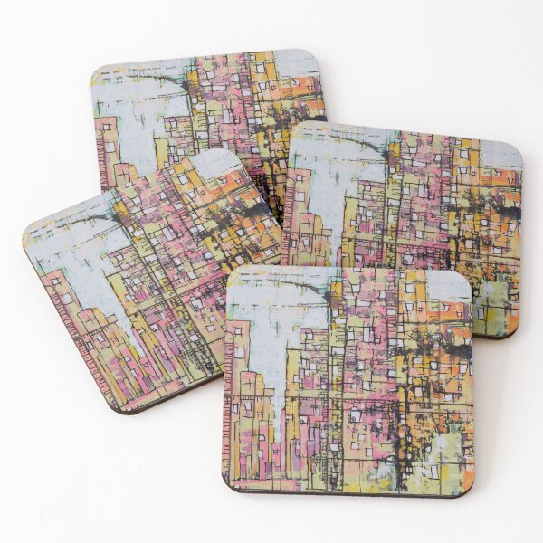 Item preview, Punk Pink Abstract Cityscape designed and sold by Kristin Gregg.