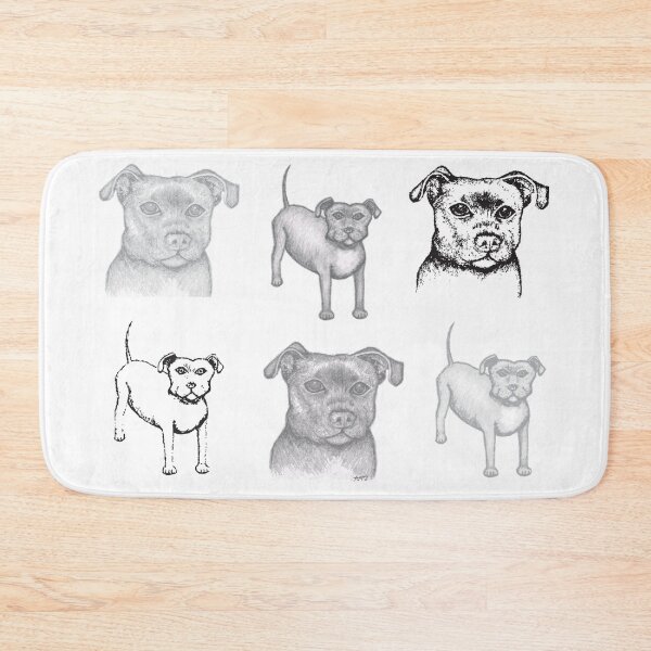 Item preview, Staffy Staffie Dogs Drawings Pattern designed and sold by amanda metalcat dodds.